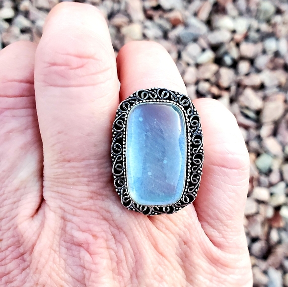 New Dichroic Glass 925 Silver Ring - Picture 11 of 14